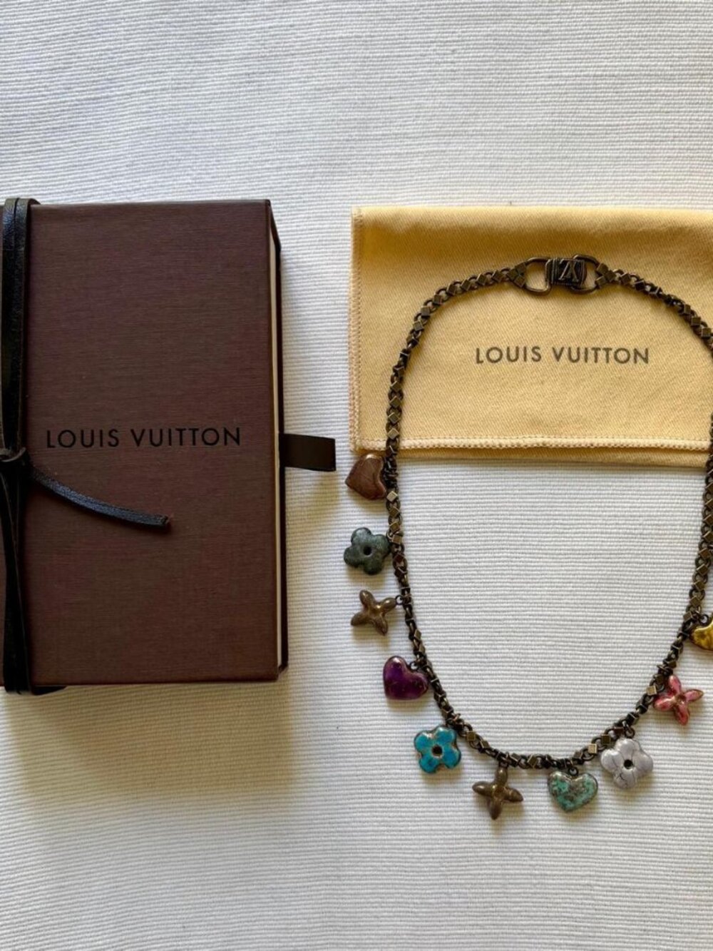 Rare Vintage Louis Vuitton Ceramic Baroque Charms Necklace
